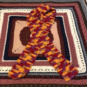 Fall Colored Hand Crocheted Scarf